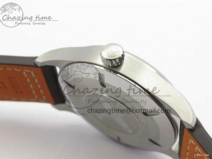 MIROTIME 0224 Original Pilot IW326803 SS MK 1:1 Best Edition Black Dial on Brown Leather Strap MIYOTA 7146